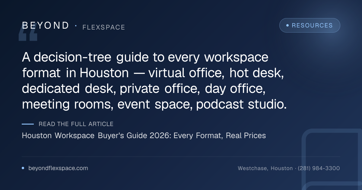 Houston Workspace Buyer's Guide 2026: Every Format, Real Prices